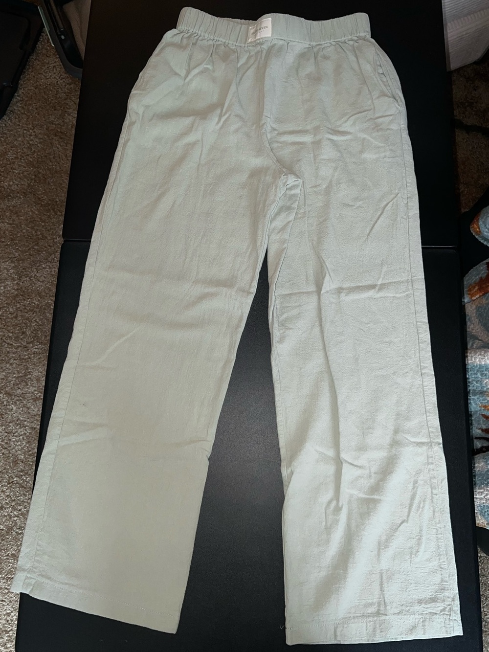 linen sage pants